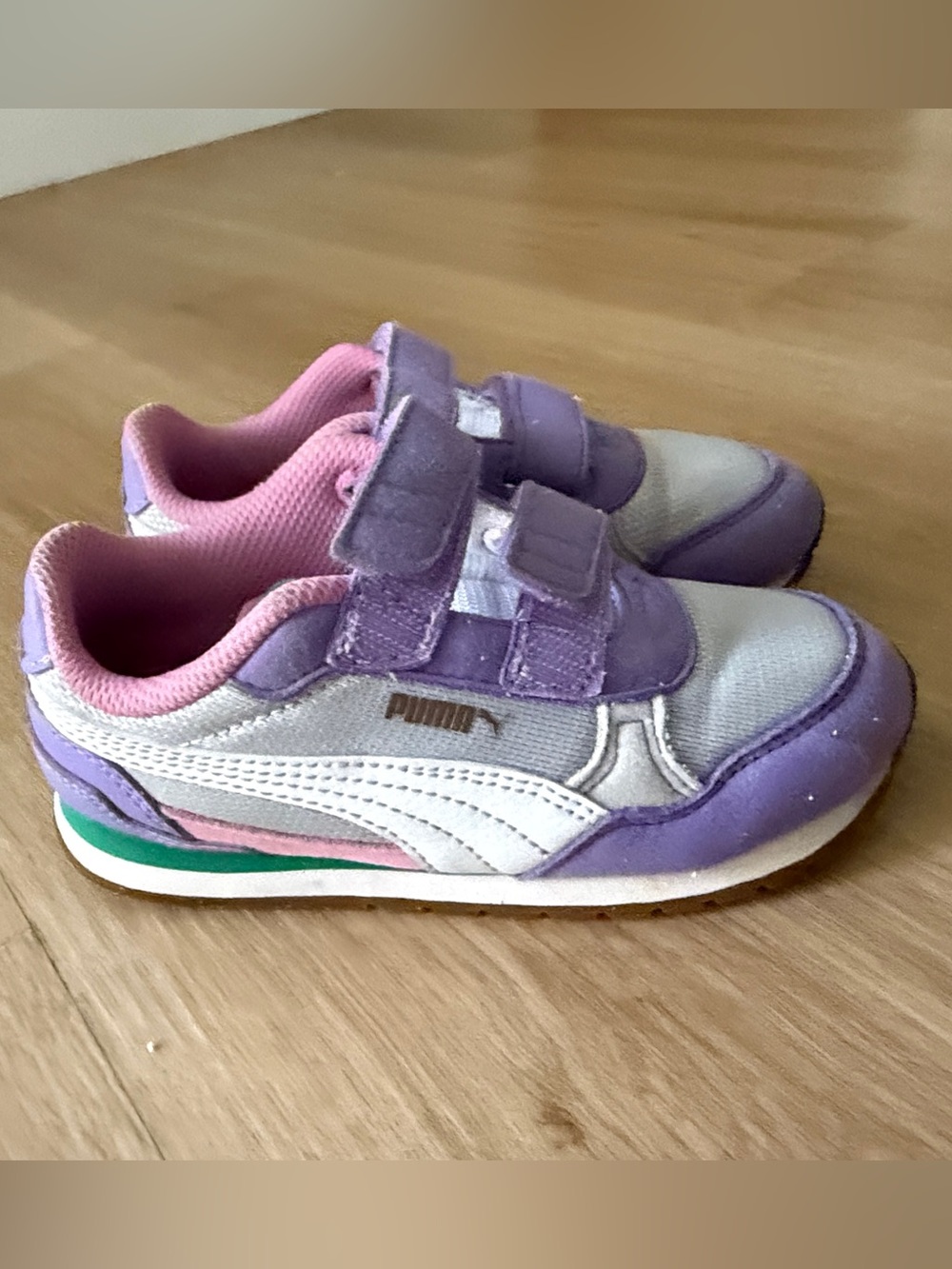 Puma Future Rider Kids - Grey Purple & Pink w/ Velcro Strap